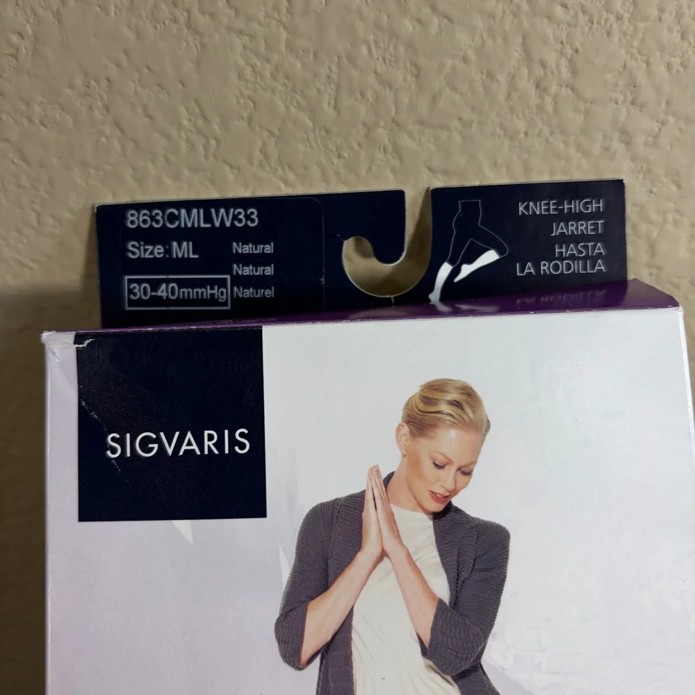 Sigvaris Select Comfort Women's Knee-High Socks Long 30-40mmHg Size: ML Natural